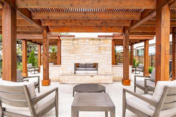 Outdoor fireplace lounge